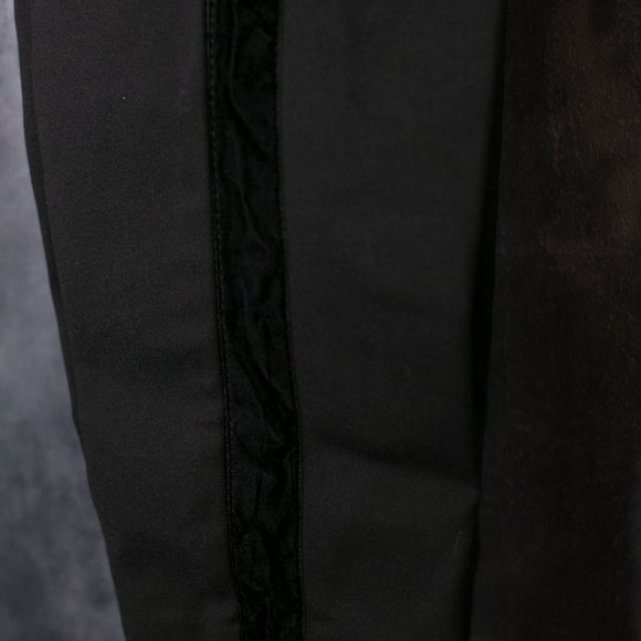 vero moda black pants with velvet detailing along each leg - Picture 8 of 14